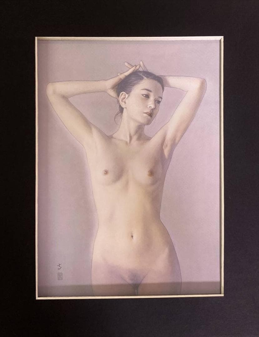 高塚省吾、【夏の朝】、希少な額装用画集画、新品高級額 額装付、状態良好