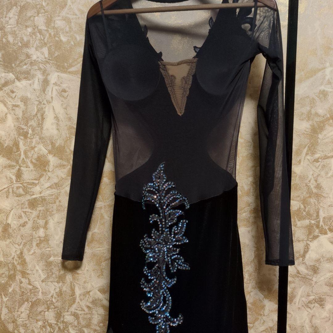 社交ダンスドレス 長袖 ブラック10％OFFしました