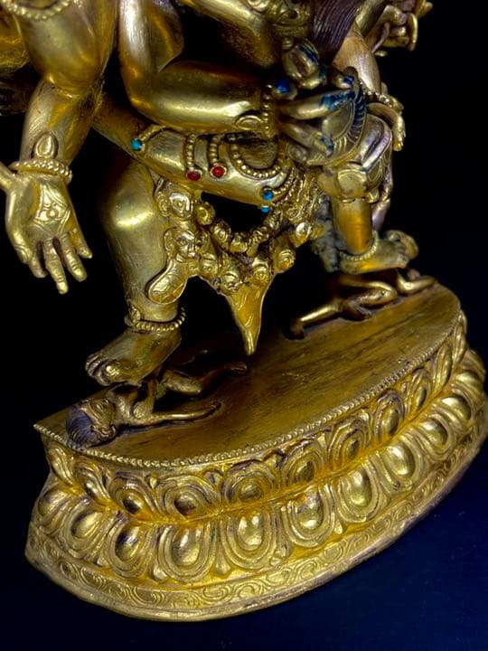 仏像 鎏金マハ一カ一ラネパール造像 密教 大逸品 高さ25.3cm 3.6kg