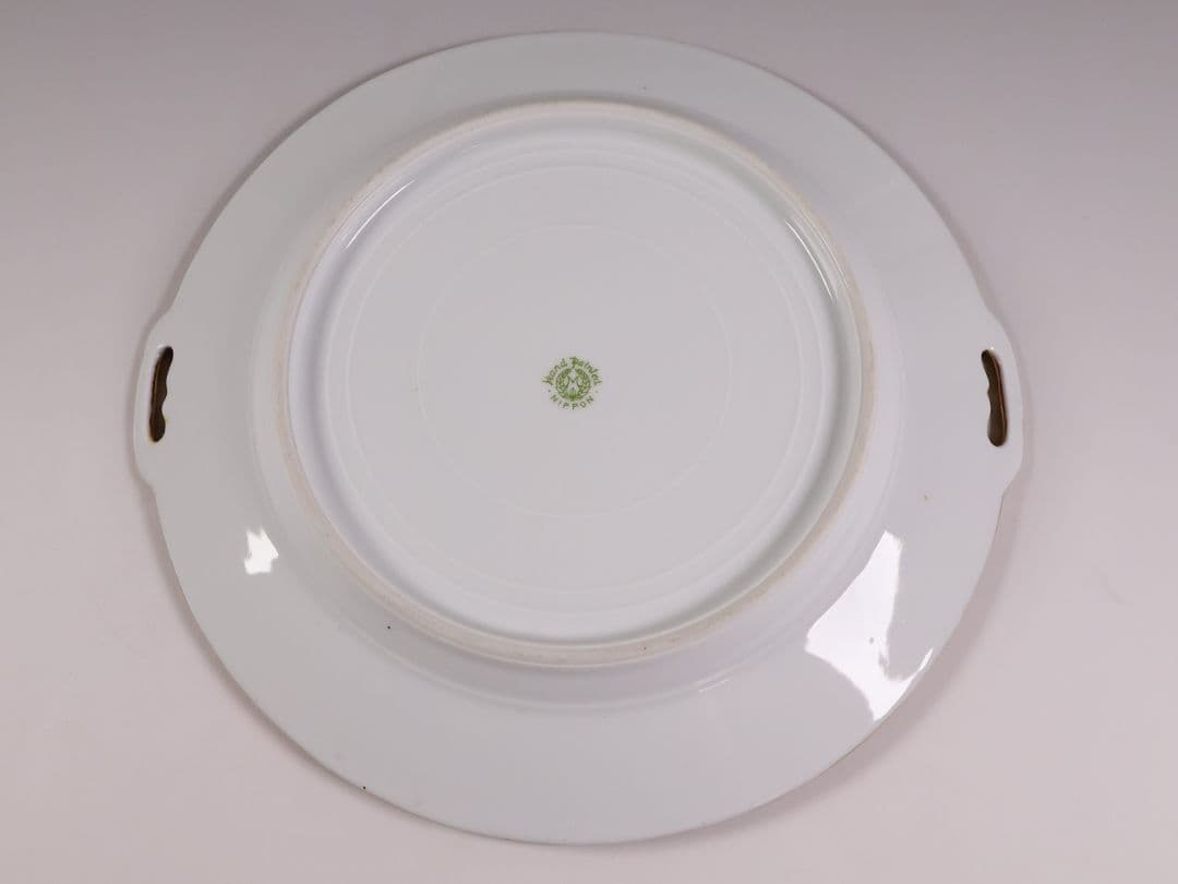 【CM289】オールドノリタケ 花図 プレート 26.5cm 明治 皿 陶磁器