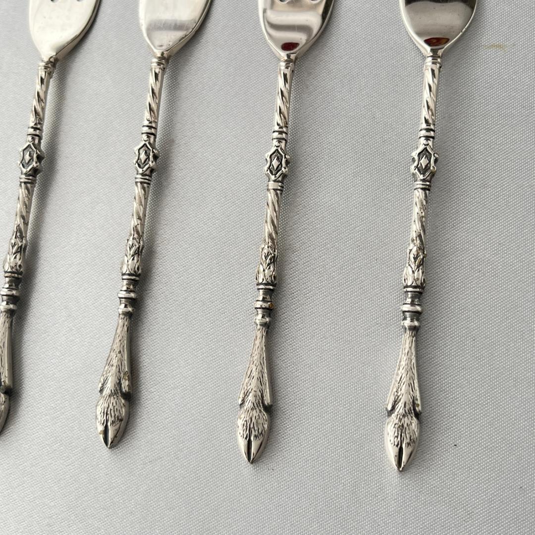 【ドイツ】 ケーキフォーク 6本 【シルバープレート】金彩風ケース