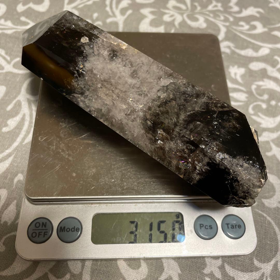 魔除け 邪気祓いに！ 黒水晶 315g 虹 多数 天然石 パワーストーン