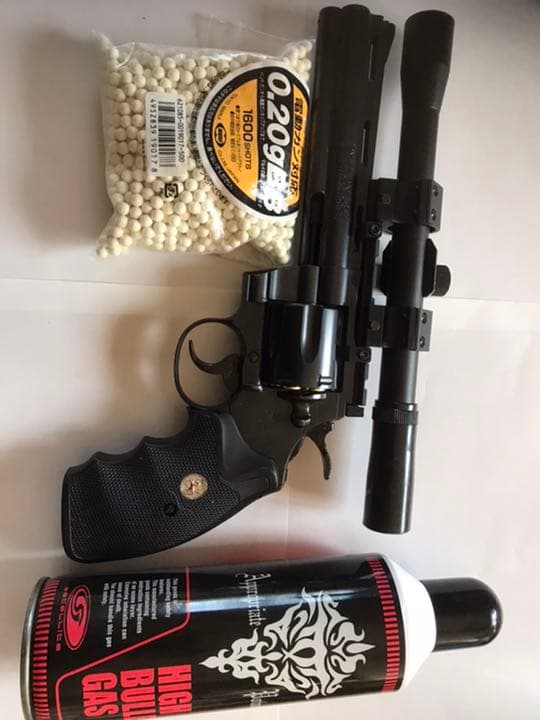 値下げ　絶版　マルイ　ガスリボルバー パイソン357 6inch スコープ付