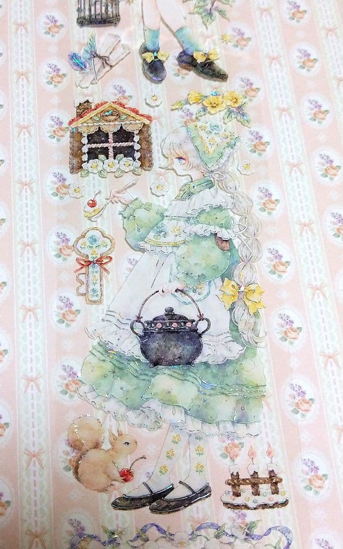 J1094＃枕边语(贝壳银)shine切り売り海外人物マステ