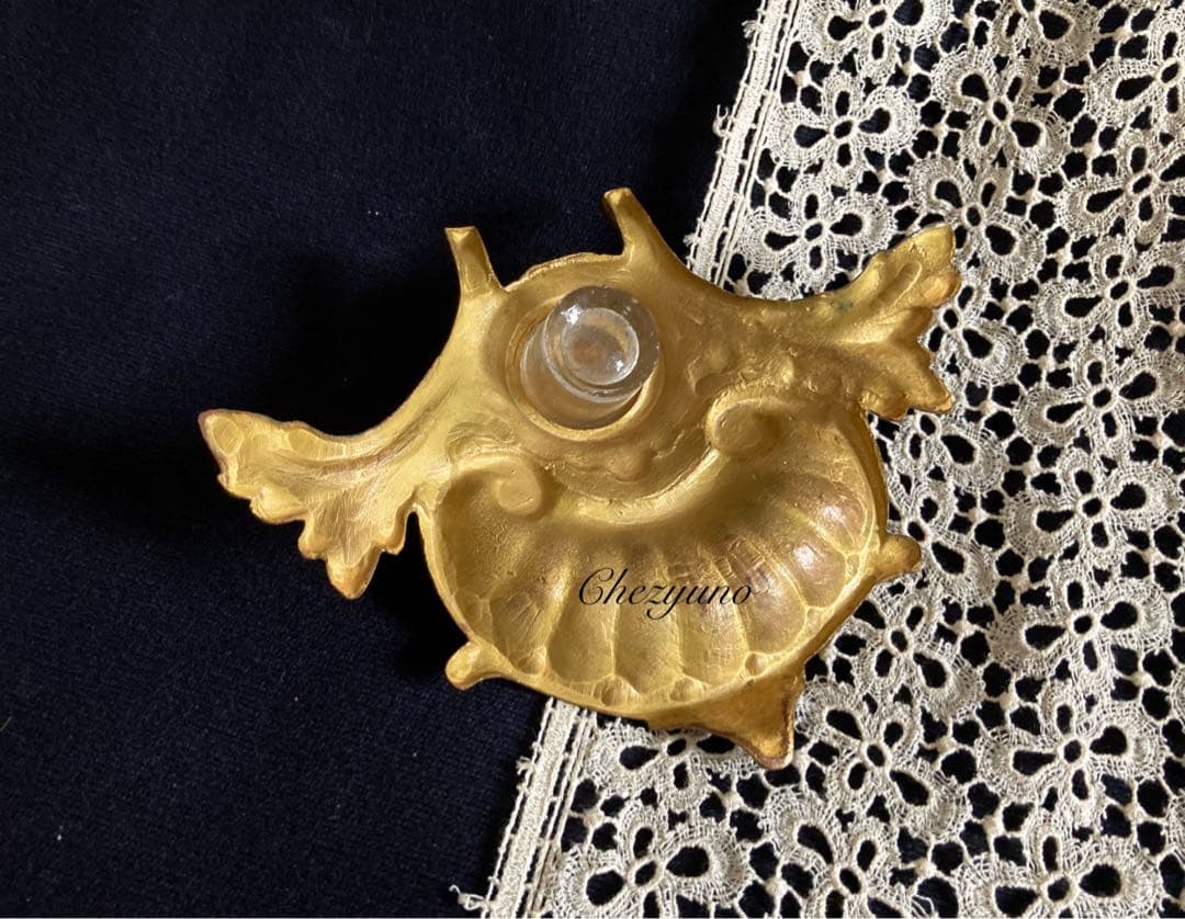 インクホルダー カリグラフィー 真鍮 ブロンズ フランスアンティーク