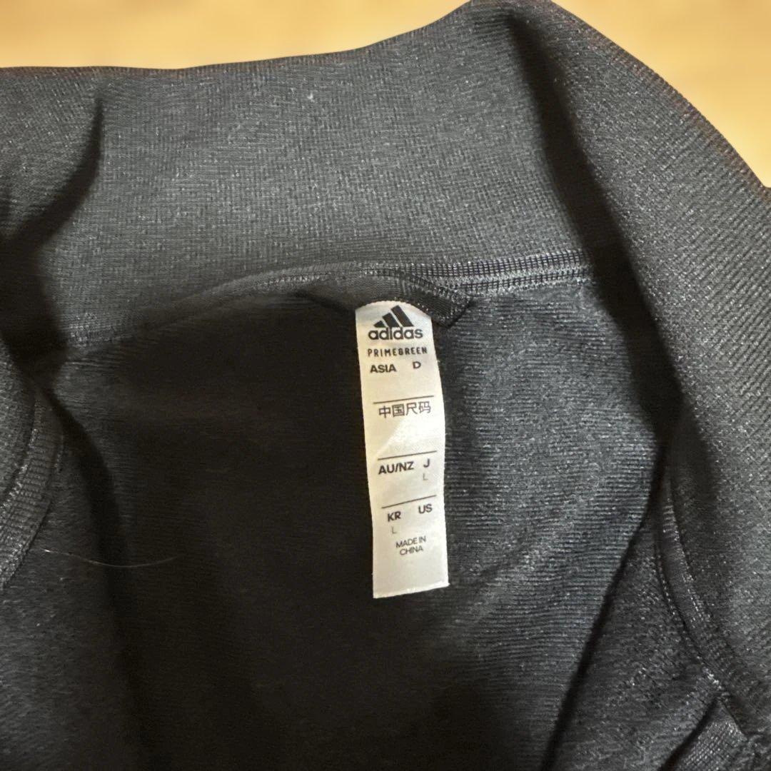 adidas ストライプジャージジャケット 黒