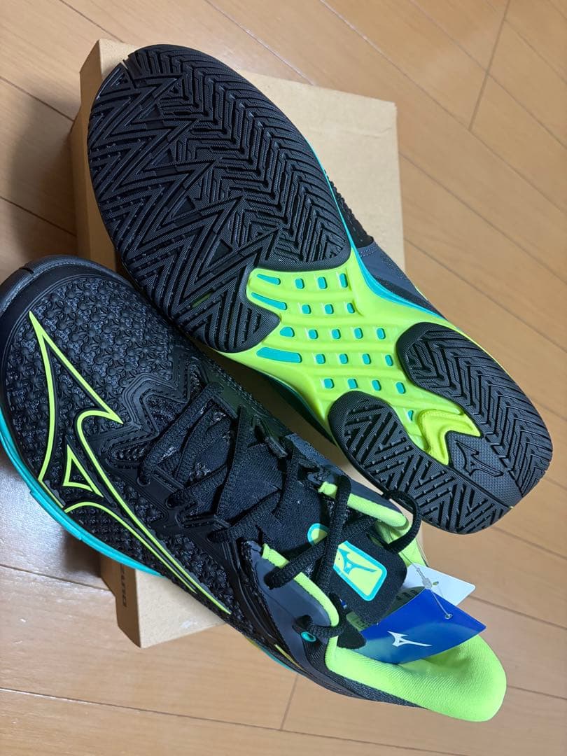 Mizuno テニスシューズ 27.0cm ブラック/グリーン