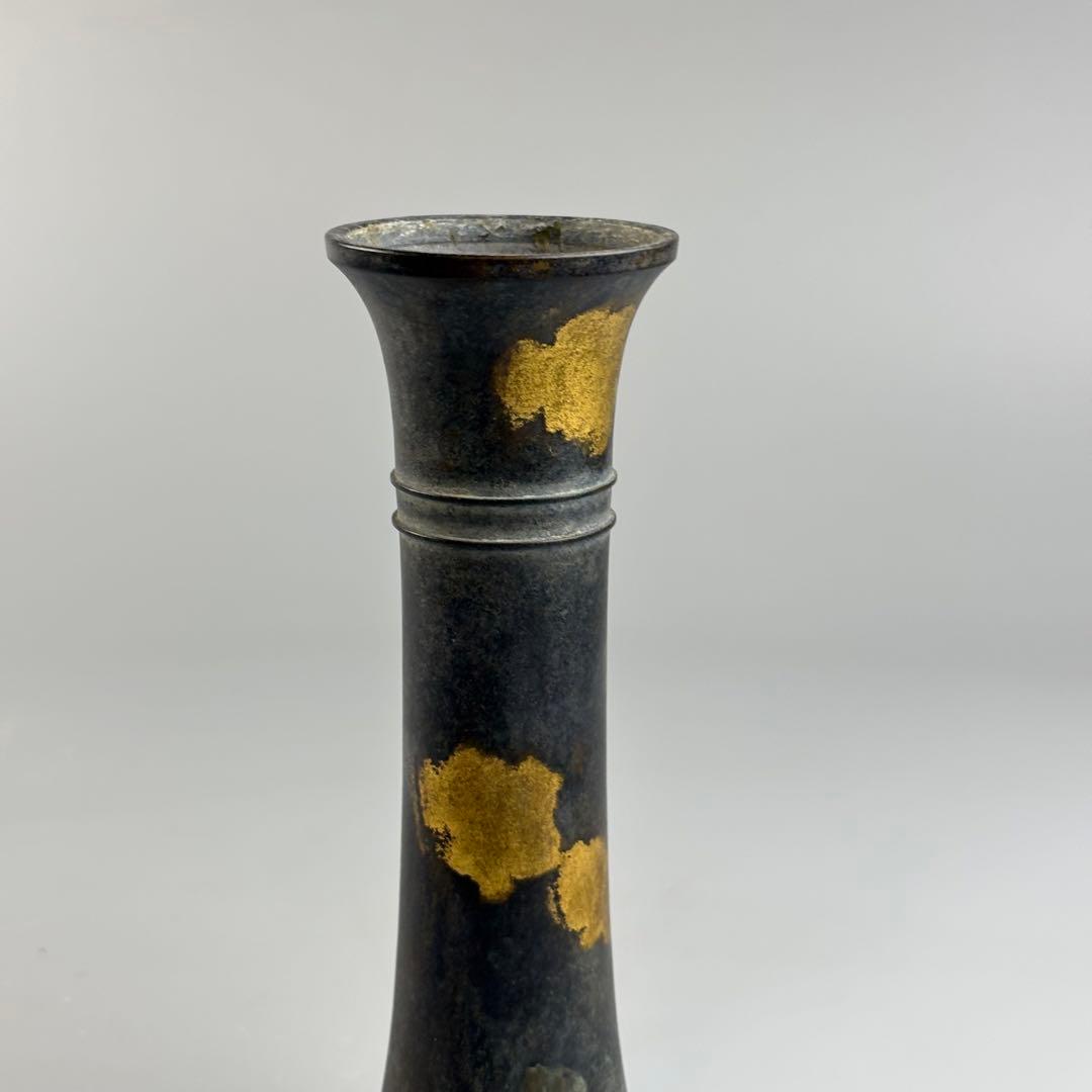 蔵六 青銅 花瓶 花生 花入 金属工芸 古美術 在銘 華道具 茶道具