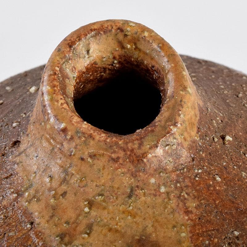 備前焼　金重道明造　伊部　擂茶花入　共箱　C　8913