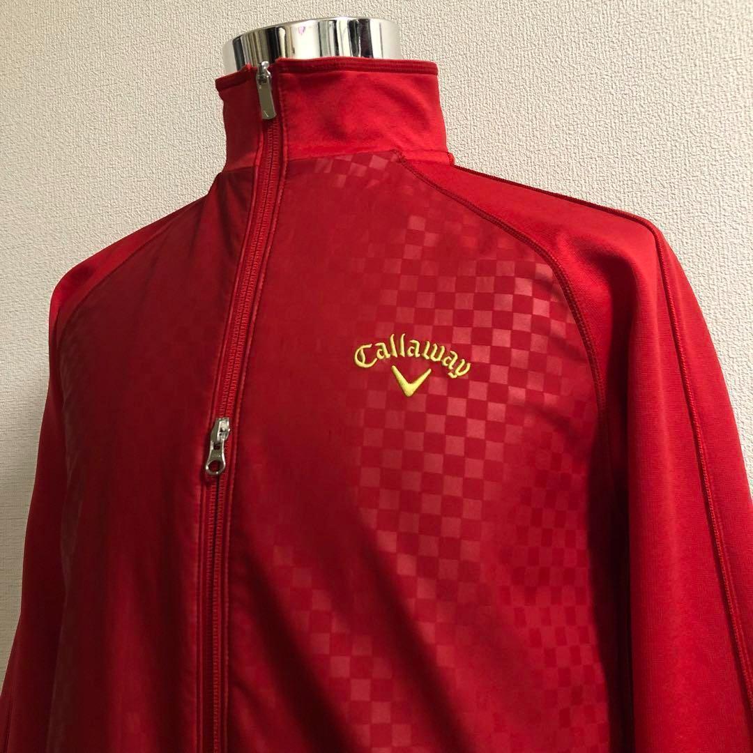 キャロウェイ ダブルジップ ハイブリッド ジャージー ジャケット レッド L