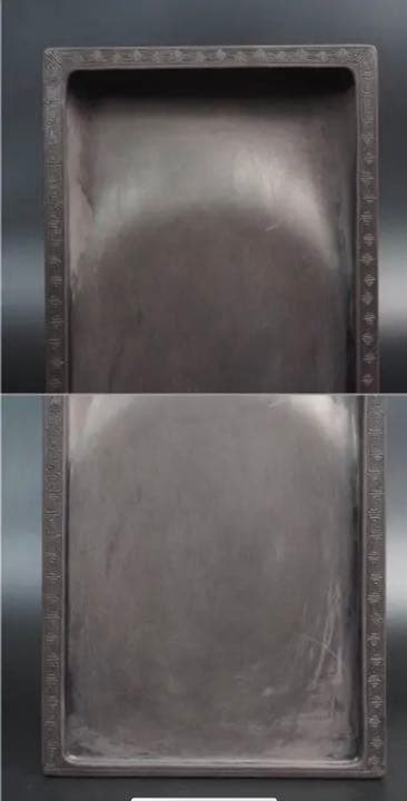 送料無料　極上雷文四角形端渓硯　書道具