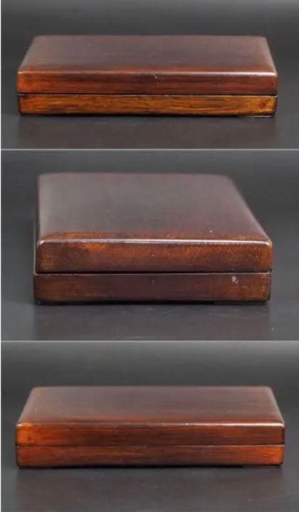 送料無料　極上雷文四角形端渓硯　書道具