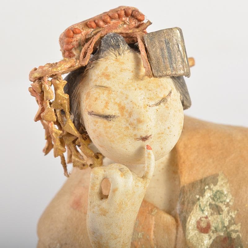 日本人形　木目込み人形　舞妓人形　在銘　時代箱付　C　6197