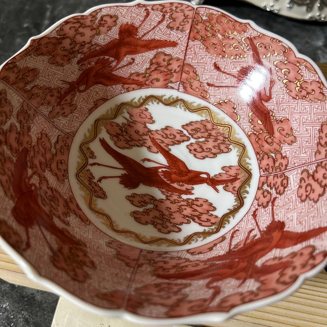 新品未使用　九谷焼　暁堂　ペア中鉢