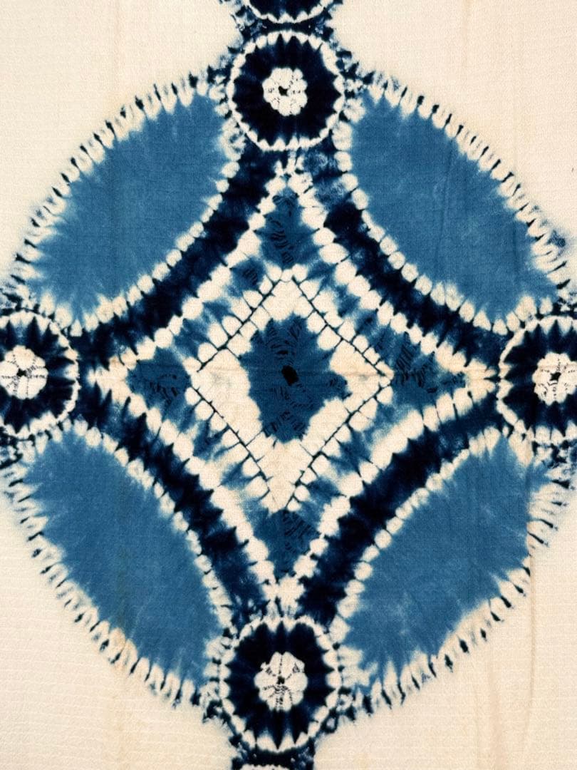 N9「有松鳴海絞り」藍染作家 片野かほり 天然藍染 個展出品作品タペストリー