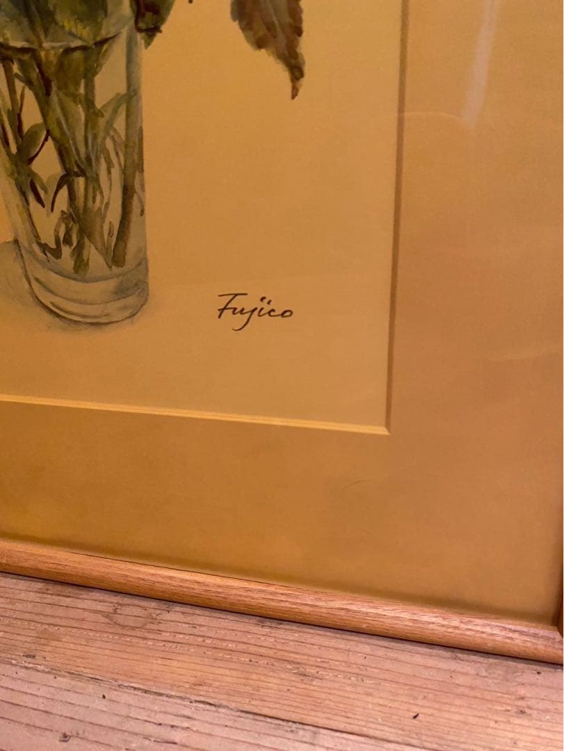 橋本不二子 リトグラフ ブーケ 薔薇 額縁 インテリアp