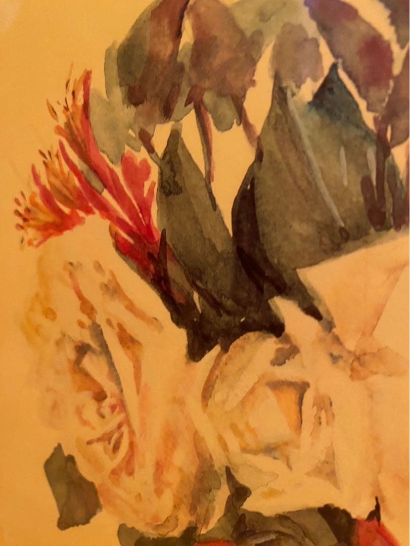 橋本不二子 リトグラフ ブーケ 薔薇 額縁 インテリアp