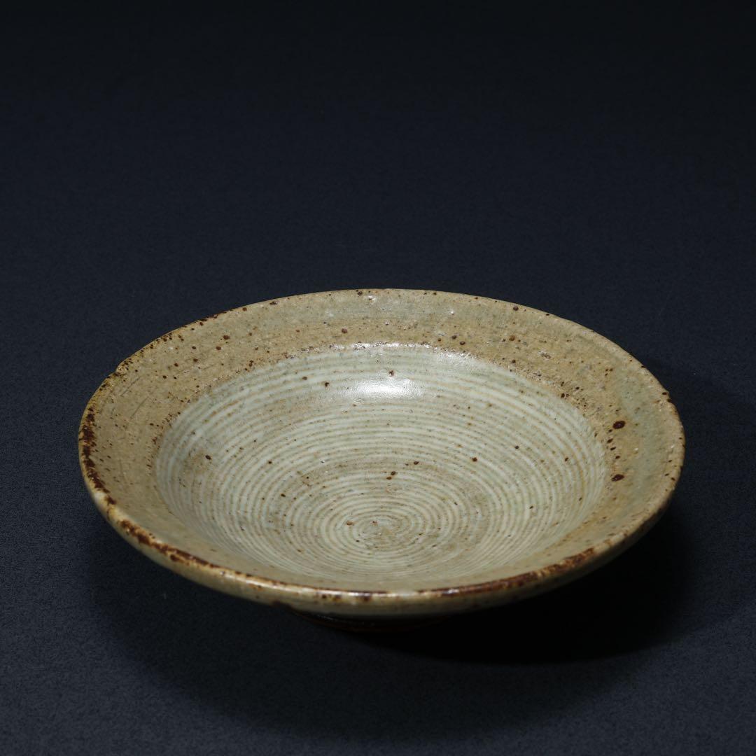 浜田庄司　象嵌小皿　まんじゅう皿　人間国宝　民藝　R1488w3