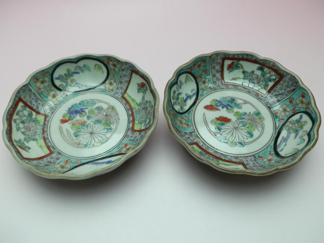 時代 花紋 なます皿 アンティーク 71126