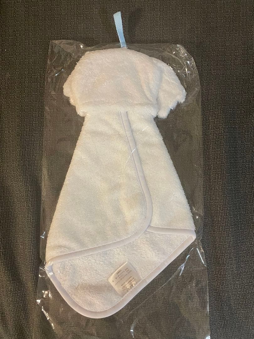 白　ペキニーズ　ループ付きタオル