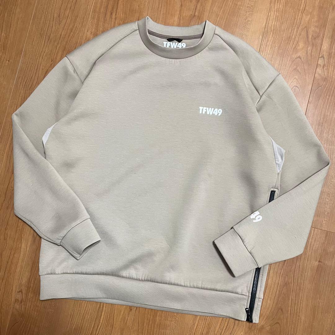 TFW49 クルーネック　スウェット　XL ベージュ　ゴルフ　トレーナー