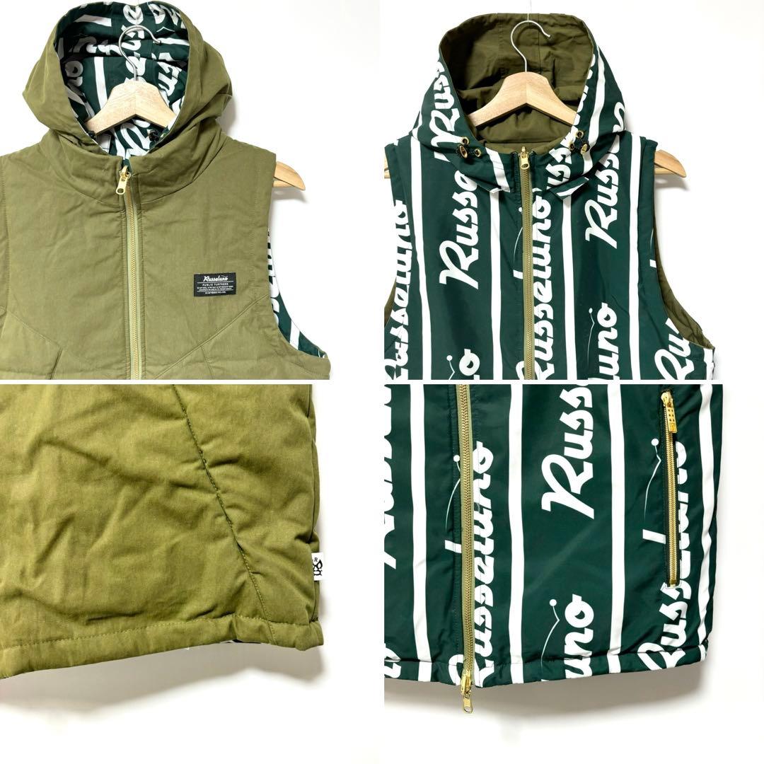 新品 ラッセルノ ゴルフ 2Way リバーシブル ベスト カーキ M 4