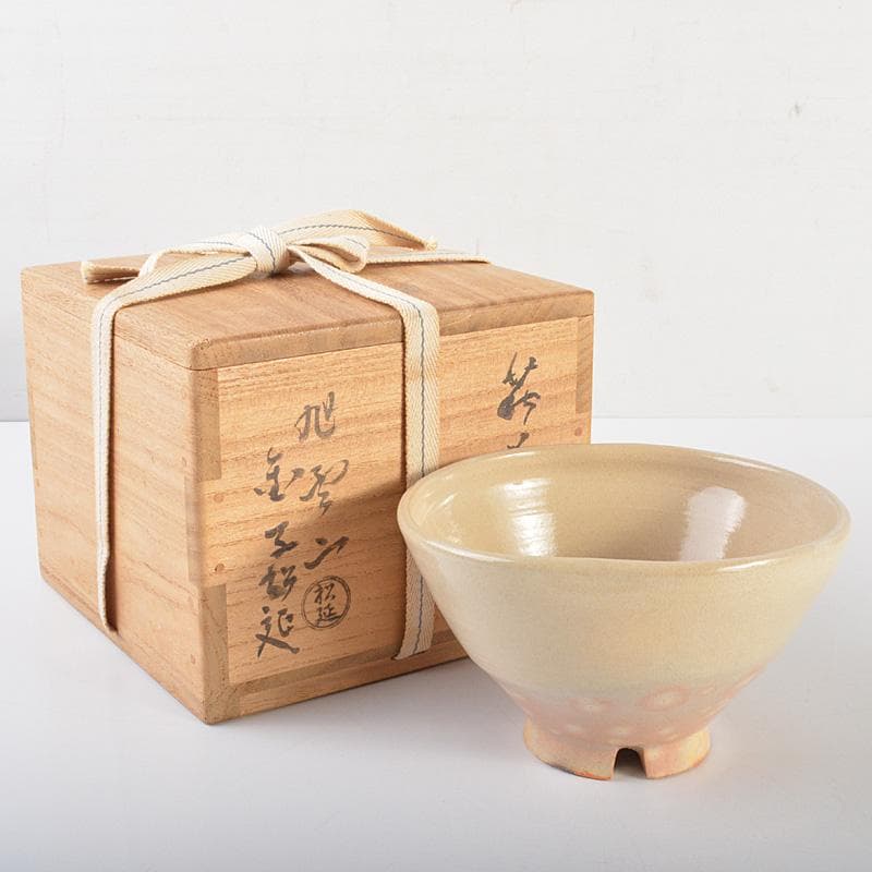 萩焼　旭雲山　松延窯　金子松延作　茶碗　宗左（而妙斎）極め箱　M　R6900