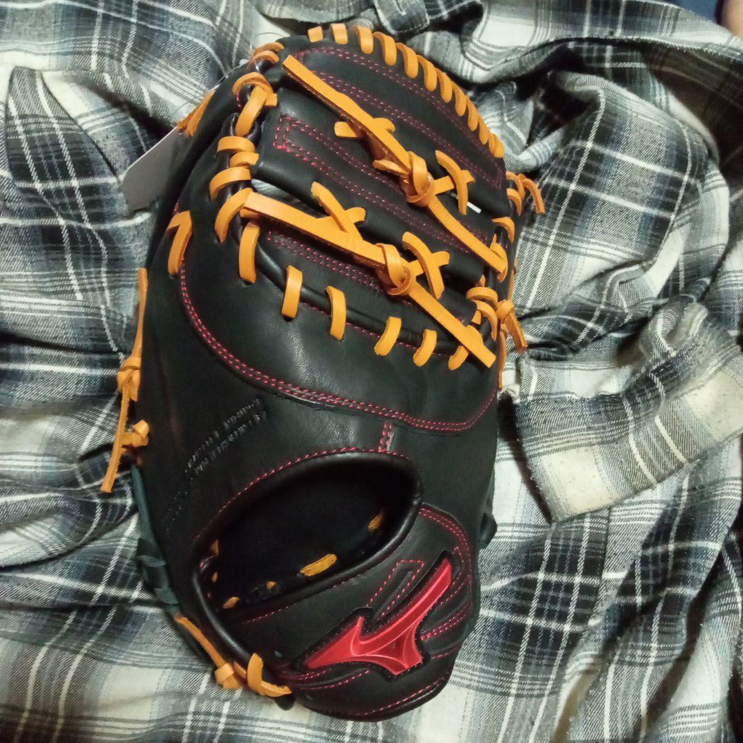 さ*ー様 Mizuno 野球グローブ 黒/オレンジ　ファーストミット