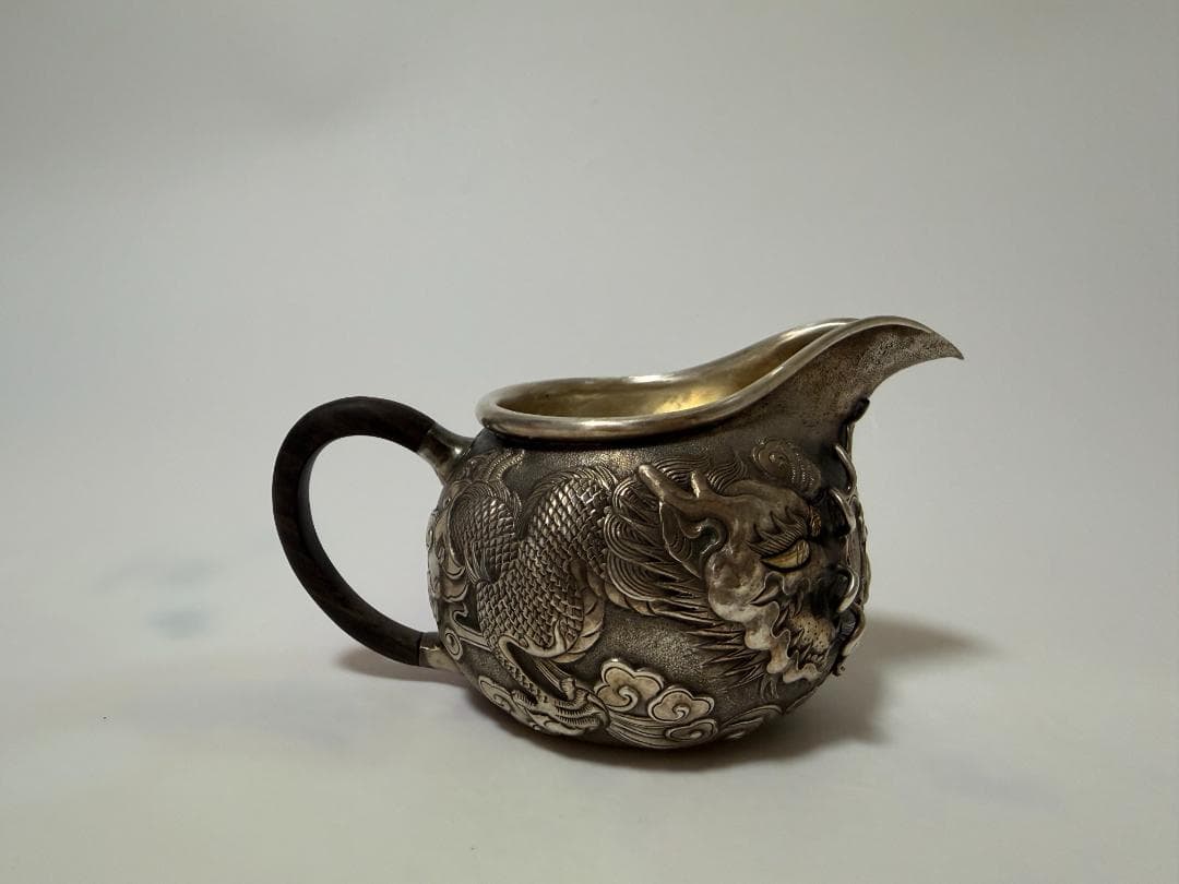 純銀製 龍文彫り 湯冷まし 煎茶道具