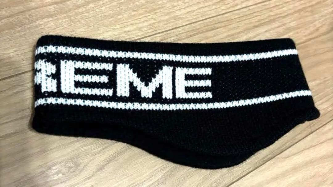 Supreme 25FW Contrast Logo ヘッドバンド黒