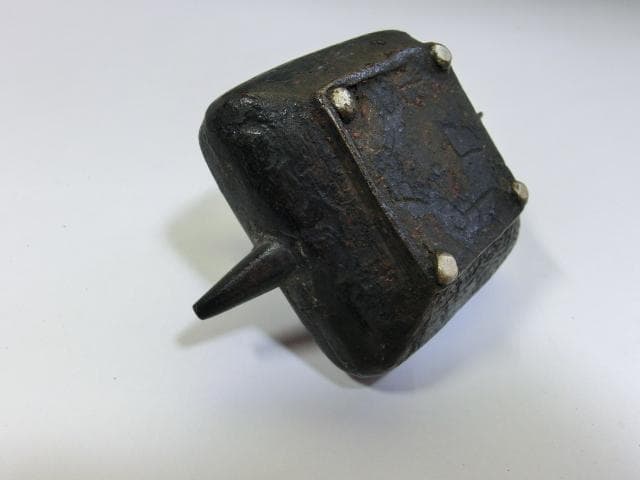 水滴■古銅製時代物 後手急須型 書道道具 急須型水差し 中国古美術 骨董品■