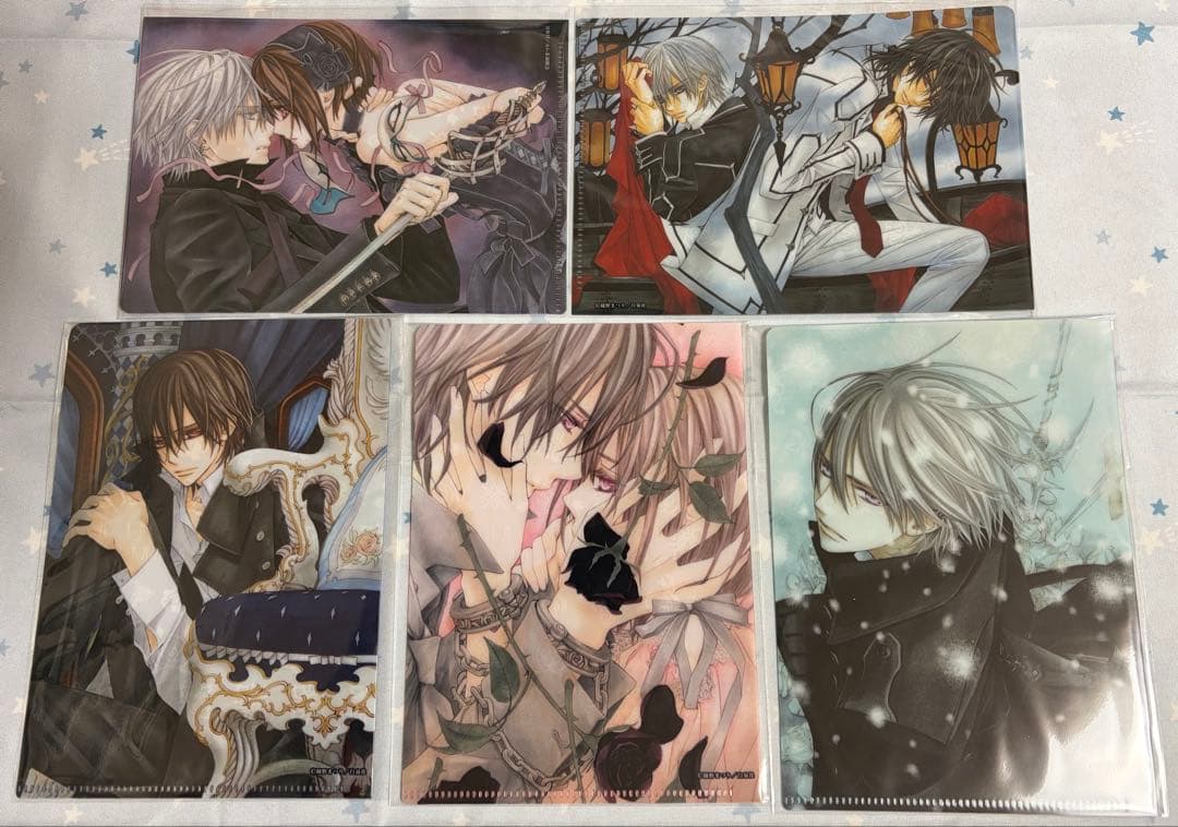 樋野まつり原画展 ヴァンパイア騎士 アクリルスタンド、 A6クリアファイル 7点