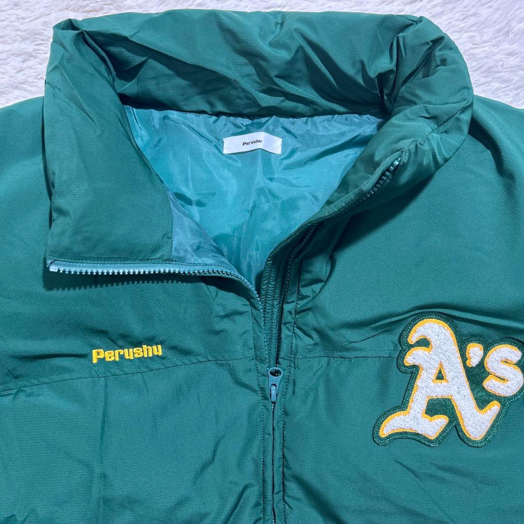 【美品】MLB オークランドアスレチックス　ダウンジャケット Perushu
