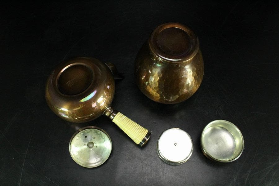煎茶 銅製 茶器揃 共箱(K-XA866)