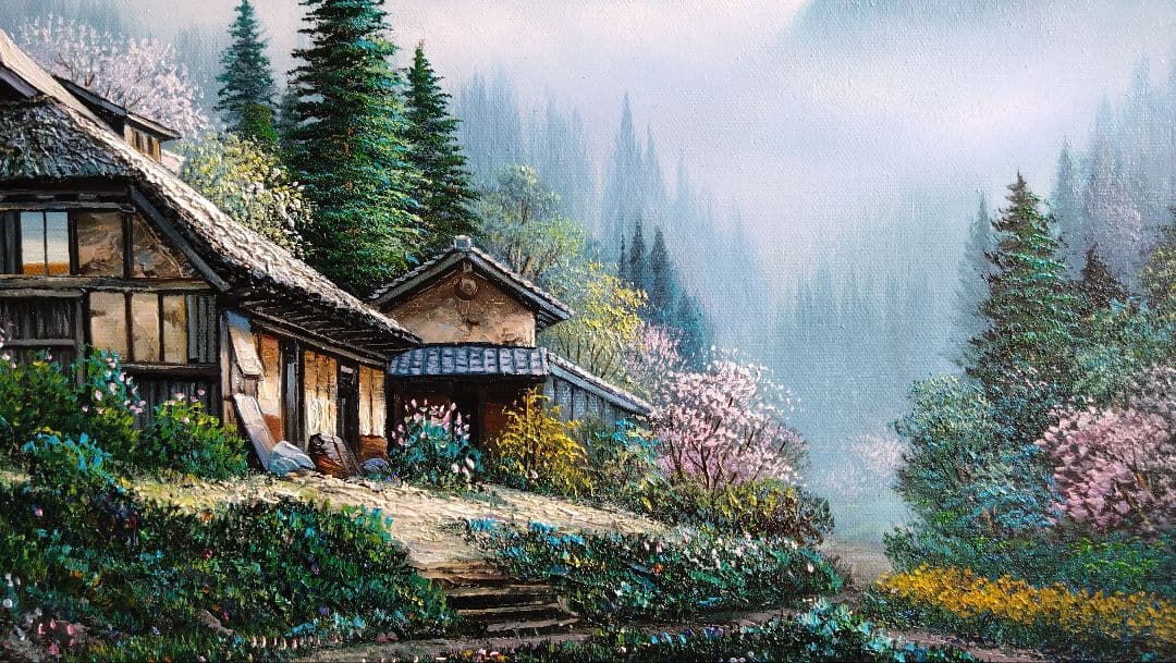 人見友紀　伝説の逃亡画家　油彩画　油絵　10号　風景画