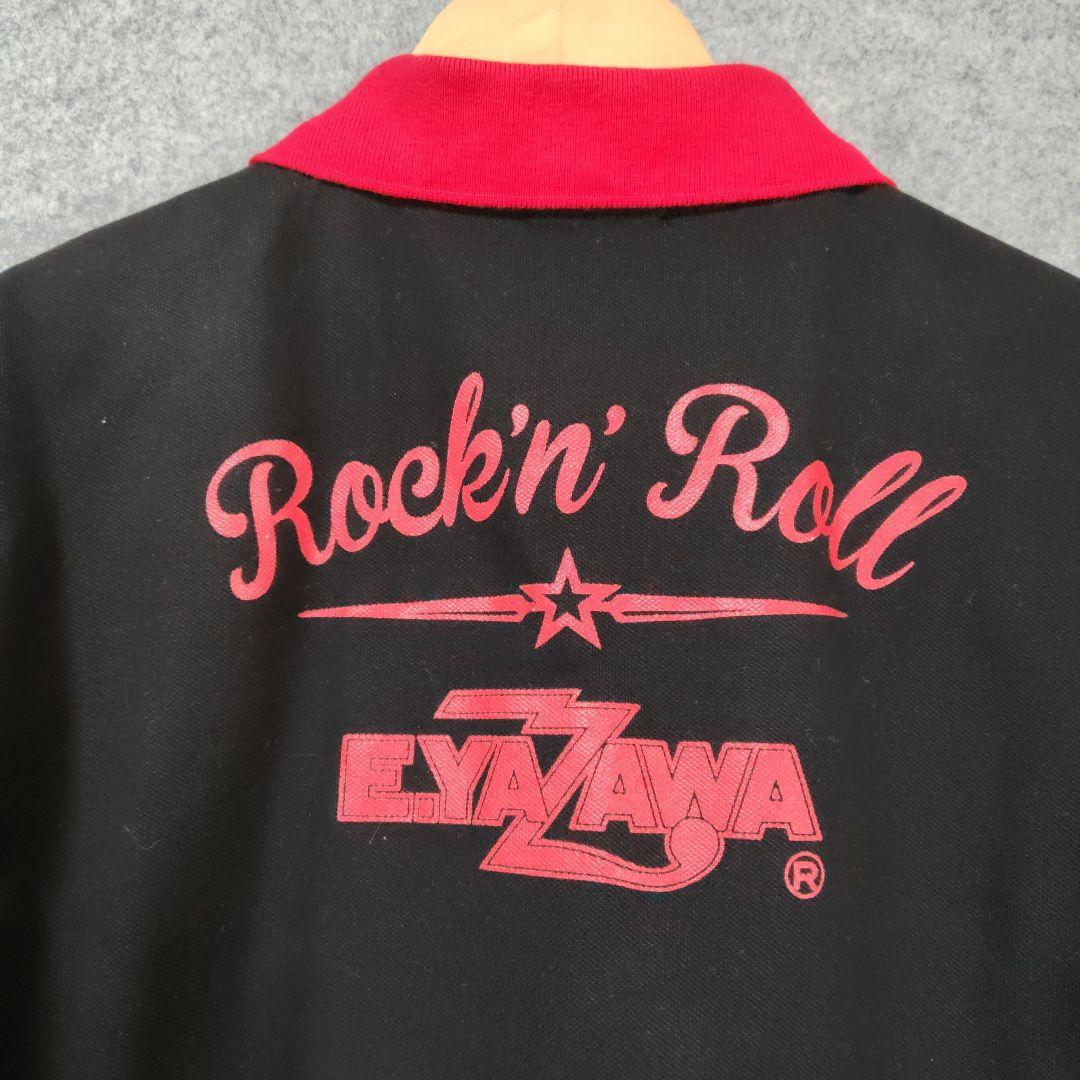 ✨矢沢永吉 E.YAZAWA 黒赤ポロシャツ 半袖 レディース