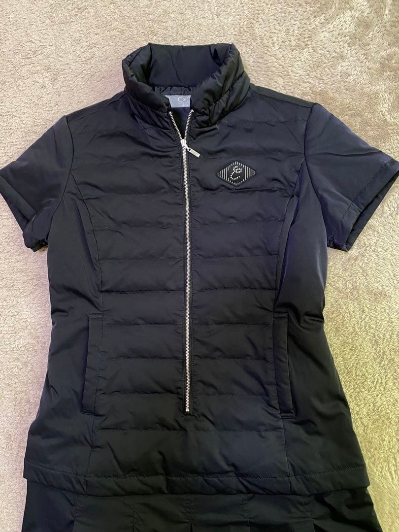 【美品】C de C クードシャンス　ゴルフ　ダウンワンピース　黒　ブラック