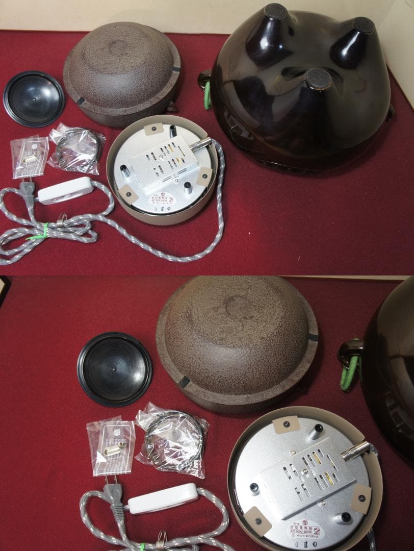 ☆美品 国宝経典作 真形釜添え唐銅鬼面風炉 唐銅蓋 釜鐶 電熱器他送料込み