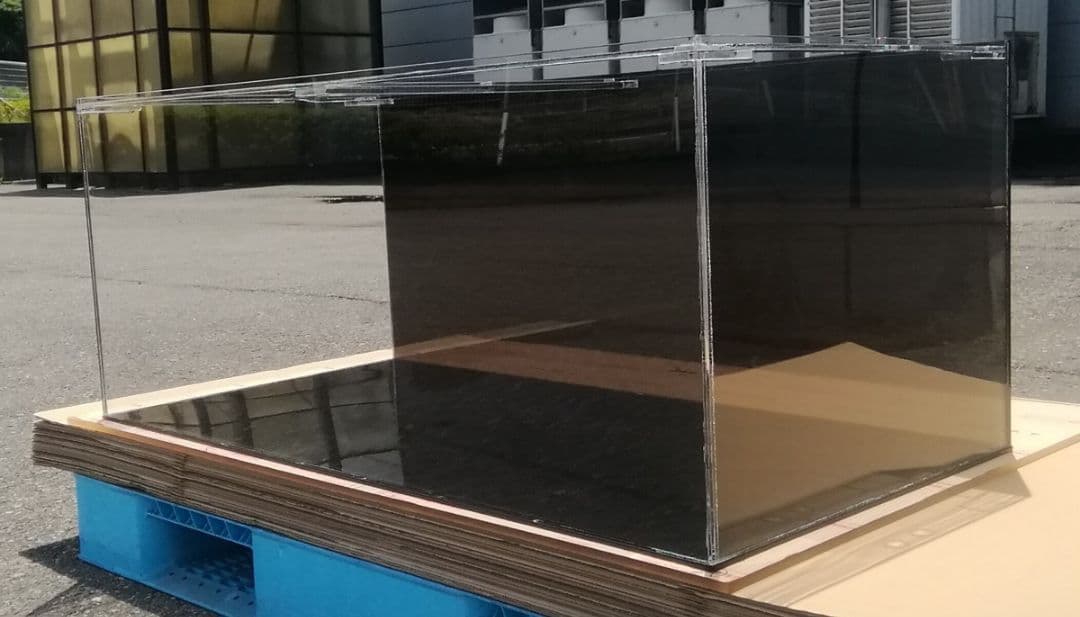 アクリル水槽 二面黒 四面10㍉ W120 D60 H45 ワンオフ 佐川発送