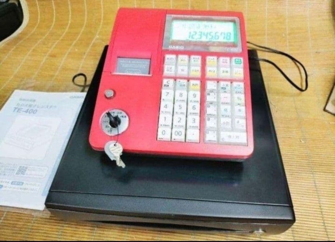 カシオレジスター　TE-400　フル設定無料　美品PC連携売上管理　400500