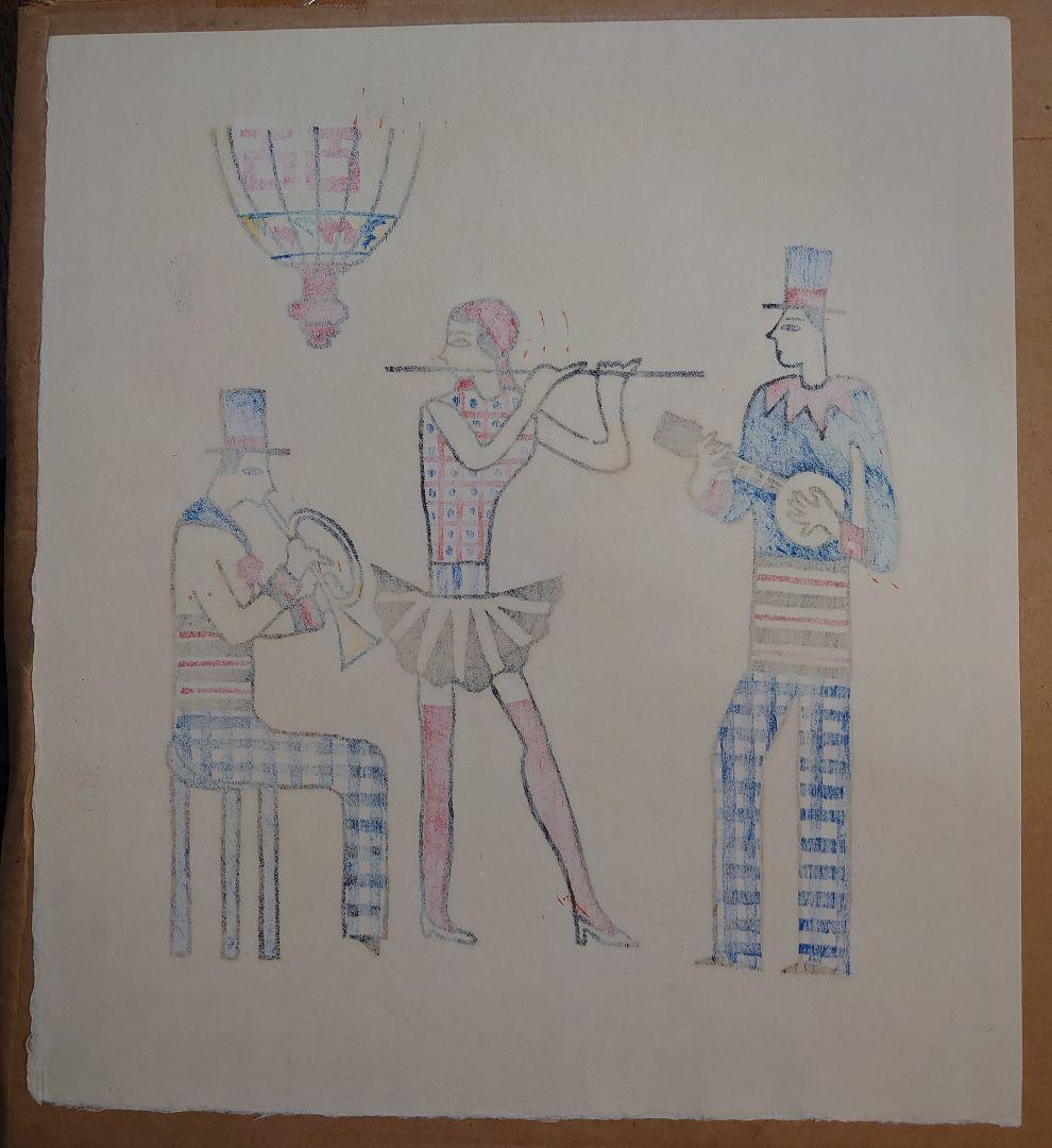 ジャス子 川西英版画集 Ⅰ よりオリジナル木版画 五葉 限定150部の内