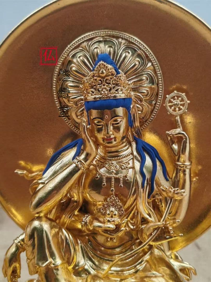 【修縁堂】極上質 如意輪観音 はり金 鎮宅辟邪 密教法具 真言宗