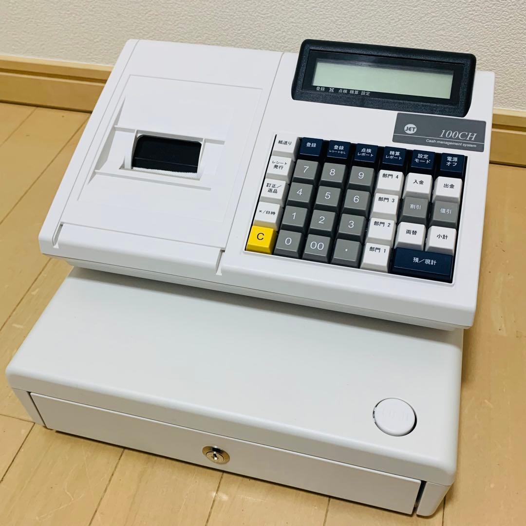 【未使用級】CLOVER クローバー JET-100CHR 鍵付　ロール紙付