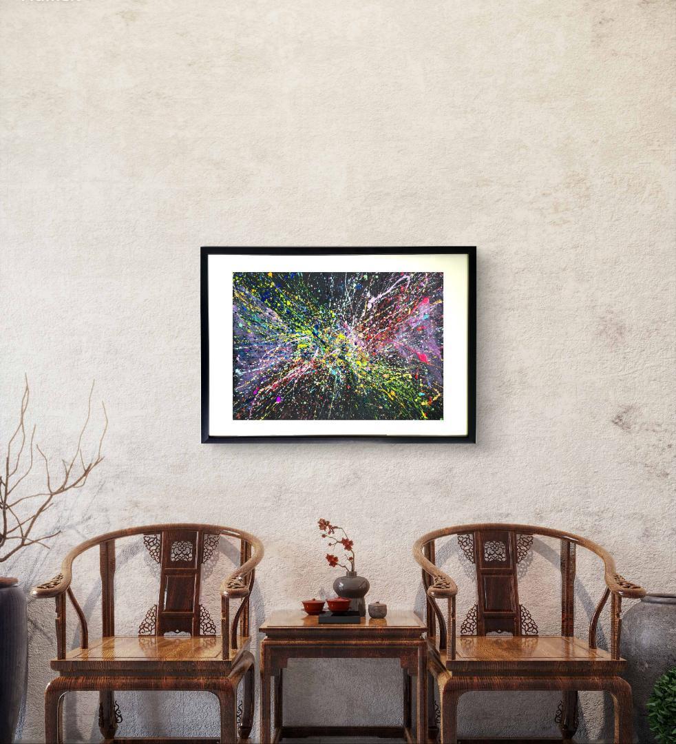 私たちの存在X-Ⅱ / 抽象画 77×56㎝ B2 額縁セット 原画1点 モダン