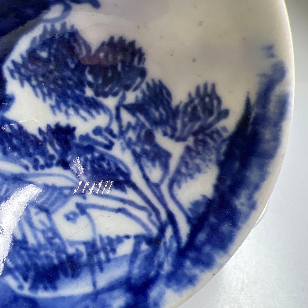 京焼　在銘　極上手　染付煎茶碗4客　口径約7.7㎝　東Y8-0109☆2F