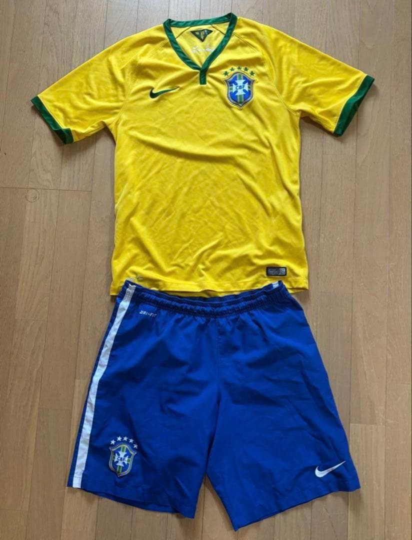 レア 2014w杯ブラジル代表ゲームシャツ＆ズボンauthenticCBF