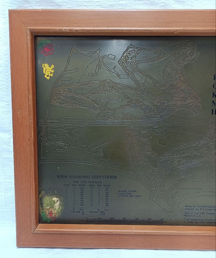 ・マウイ島　ロイヤル　カアナパリゴルフコース　銅板レリーフ　by LENOX