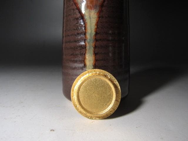 ★　膳所焼　肩衝茶入　牙蓋　表千家　十三代　即中斎の花押がございます★x626