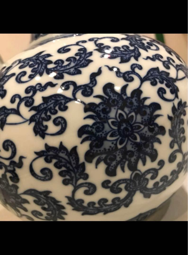 青花　壺　磁器　骨董品　銘あり