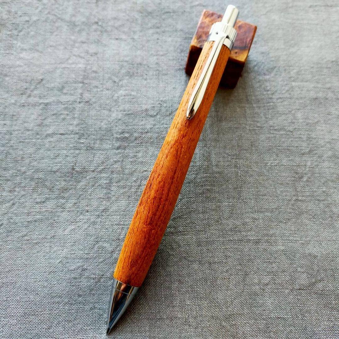 伊勢神宮　欅　ハンドメイド　木軸シャープペン　0.5mm　天然木　シルバー